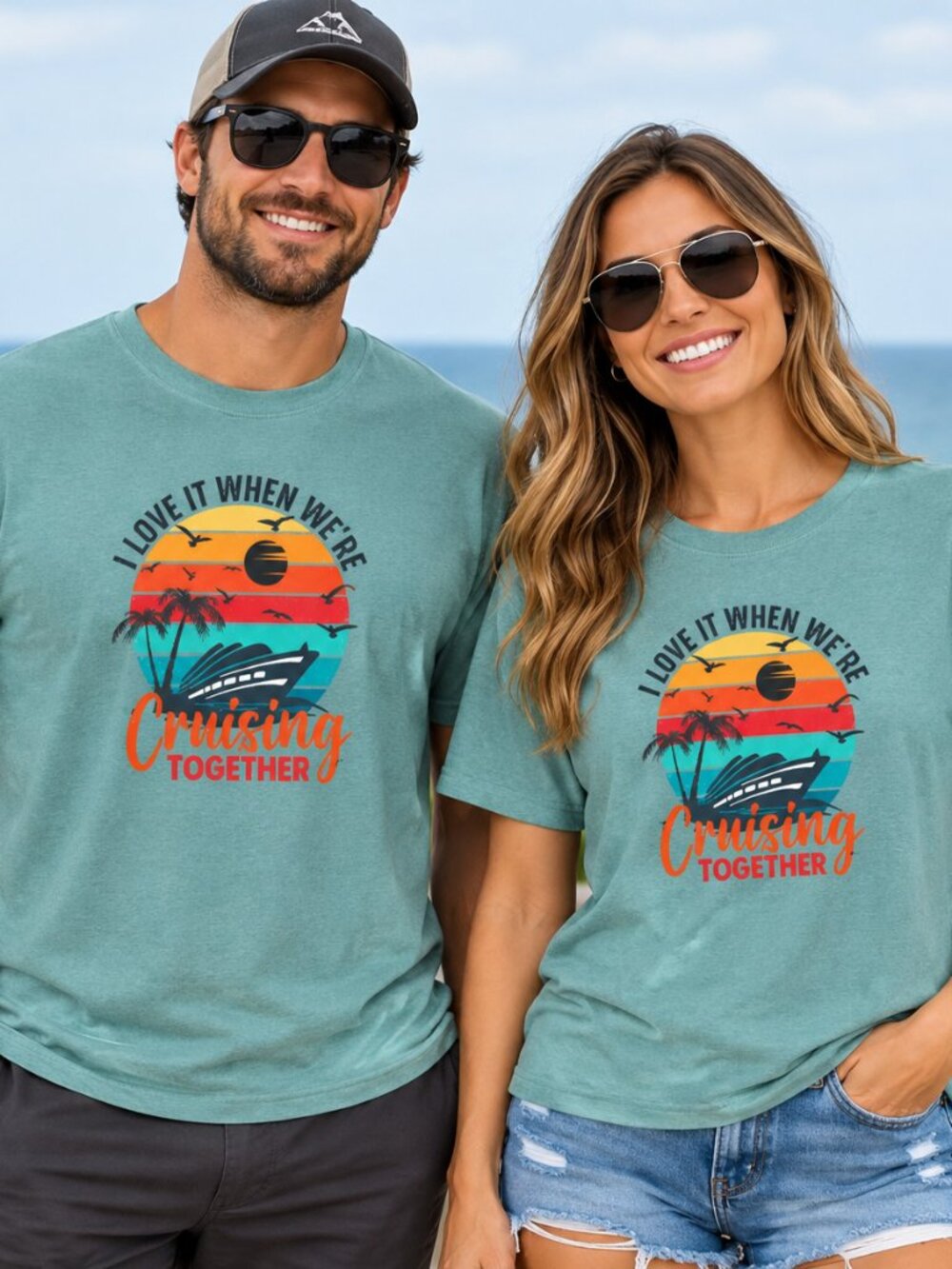 I Love It When Were Cruising Together Retro Cruise Sage Crewneck Unisex Tee L